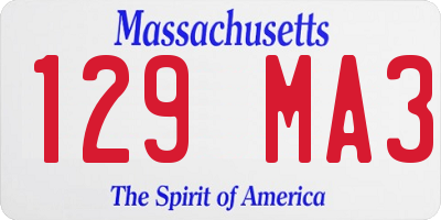 MA license plate 129MA3