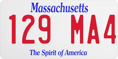 MA license plate 129MA4