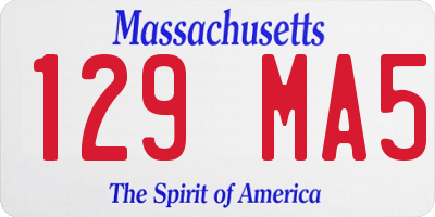 MA license plate 129MA5
