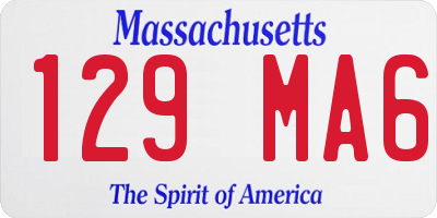 MA license plate 129MA6