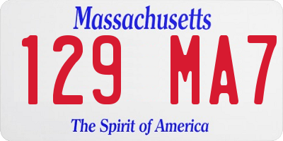 MA license plate 129MA7