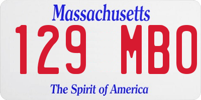 MA license plate 129MB0