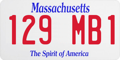 MA license plate 129MB1