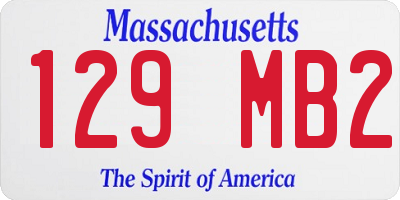 MA license plate 129MB2