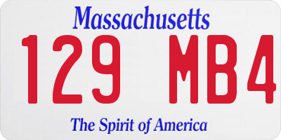 MA license plate 129MB4