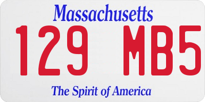 MA license plate 129MB5