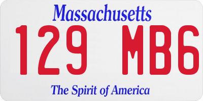 MA license plate 129MB6