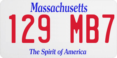 MA license plate 129MB7