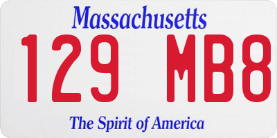 MA license plate 129MB8