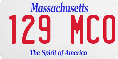MA license plate 129MC0