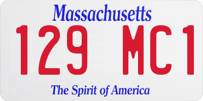 MA license plate 129MC1