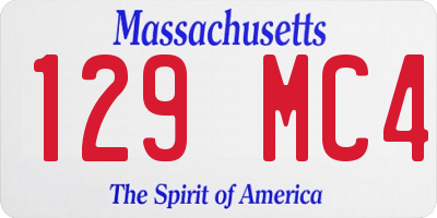 MA license plate 129MC4