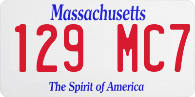 MA license plate 129MC7