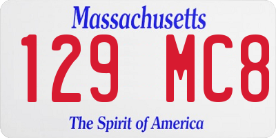 MA license plate 129MC8