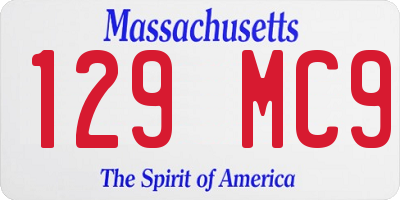 MA license plate 129MC9