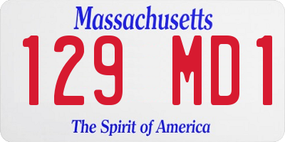 MA license plate 129MD1