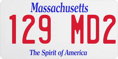 MA license plate 129MD2