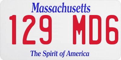 MA license plate 129MD6
