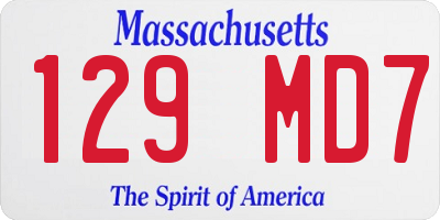 MA license plate 129MD7