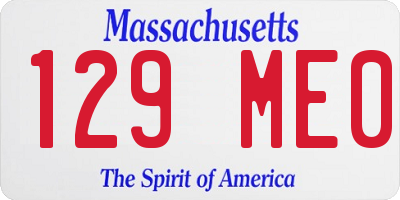 MA license plate 129ME0