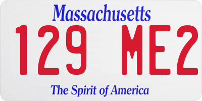 MA license plate 129ME2