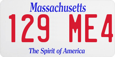 MA license plate 129ME4