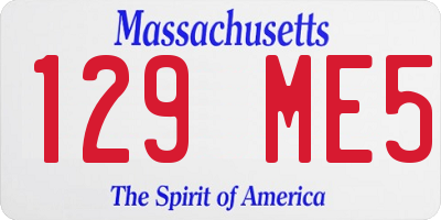 MA license plate 129ME5