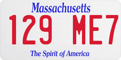 MA license plate 129ME7