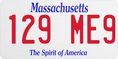 MA license plate 129ME9