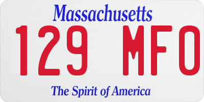 MA license plate 129MF0