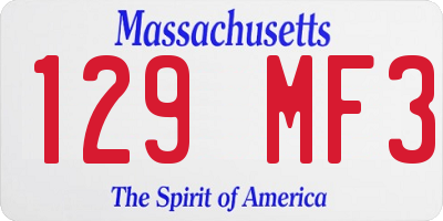 MA license plate 129MF3