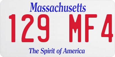 MA license plate 129MF4