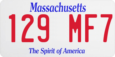MA license plate 129MF7