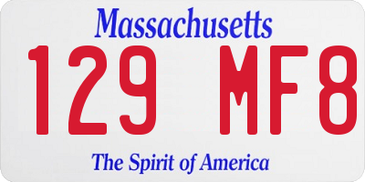 MA license plate 129MF8