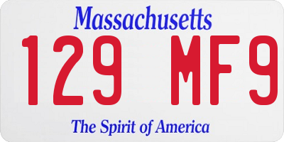MA license plate 129MF9