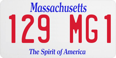 MA license plate 129MG1