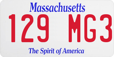 MA license plate 129MG3