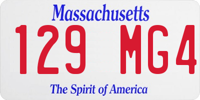 MA license plate 129MG4