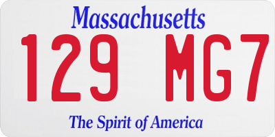 MA license plate 129MG7