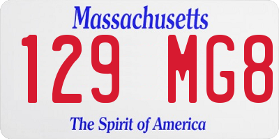 MA license plate 129MG8