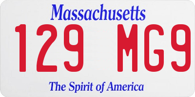 MA license plate 129MG9