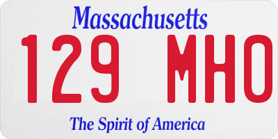 MA license plate 129MH0