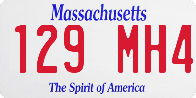 MA license plate 129MH4