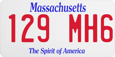 MA license plate 129MH6