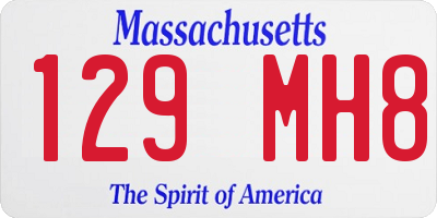 MA license plate 129MH8