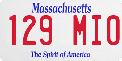 MA license plate 129MI0