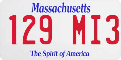 MA license plate 129MI3