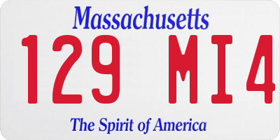 MA license plate 129MI4