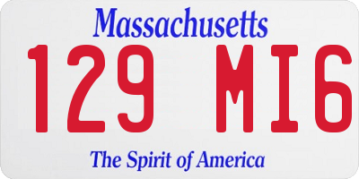 MA license plate 129MI6