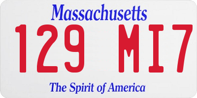 MA license plate 129MI7